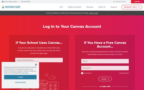 Log-In Canvas Platform & LMS | School & Free-for-Teacher