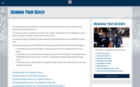 Sending Your Seats | Winnipeg Jets - NHL.com