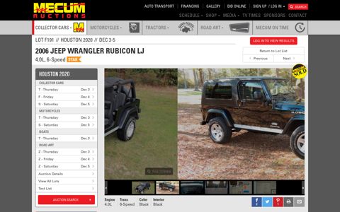 2006 Jeep Wrangler Rubicon LJ | F191 | Houston 2020