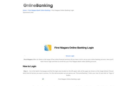 First Niagara Online Banking Login | Online Banking