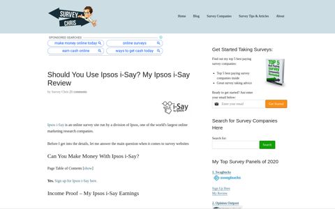 Can you make money with Ipsos i-Say? See my 2020 Review