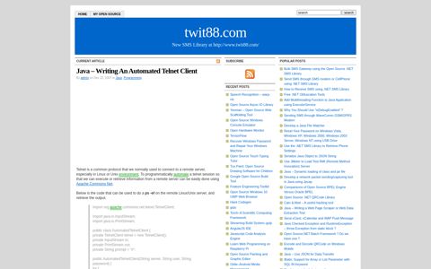 Java – Writing An Automated Telnet Client : twit88.com