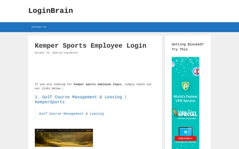 kemper sports employee login - LoginBrain