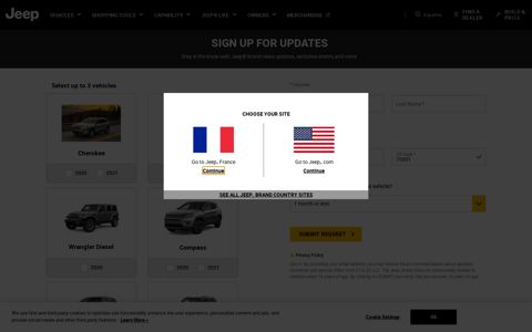 Sign up for Updates on Jeep Vehicles