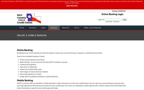 Online & Mobile Banking - Kerr County FCU