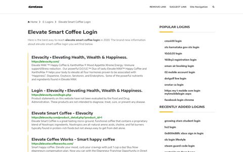Elevate Smart Coffee Login ❤️ One Click Access - iLoveLogin