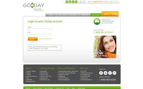 Account Login | GoDay.Ca Short Term Loans