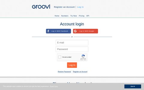 Account login - Groovl