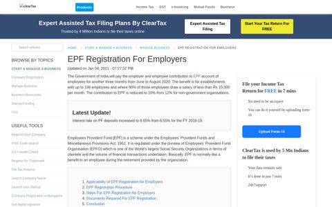 EPF Registration For Employers - ClearTax