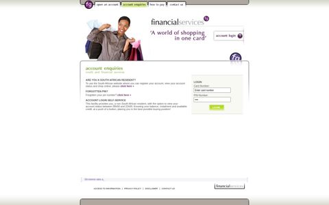 Account enquiries - Foschini Group Financial Services