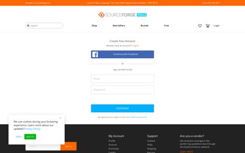 Create Account | SourceForge Deals