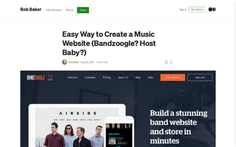 Easy Way to Create a Music Website (Bandzoogle? Host Baby ...