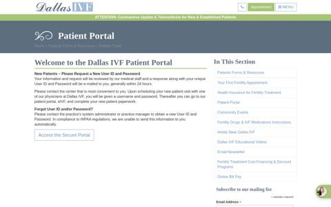 Patient Portal | Dallas IVF | Frisco & Dallas, TX