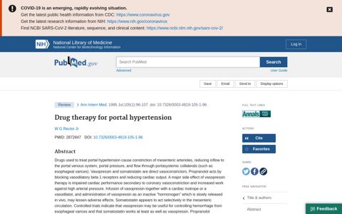 Drug therapy for portal hypertension - PubMed
