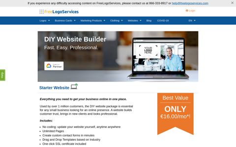 DIY Website Builder & Hosting Package - FreeLogoServices