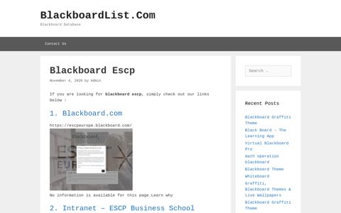 Blackboard Escp - BlackboardList.Com