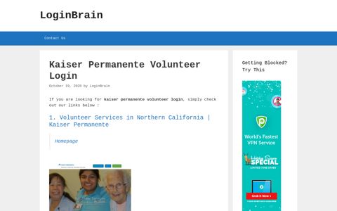 kaiser permanente volunteer login - LoginBrain