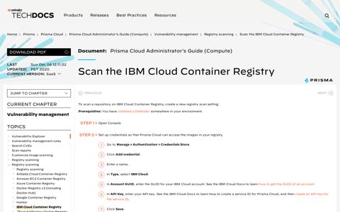 IBM Cloud Container Registry - Palo Alto Networks