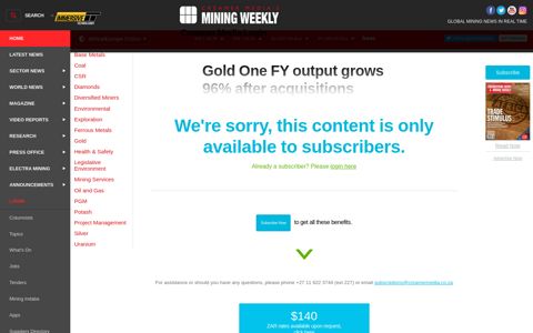 Login - Mining Weekly