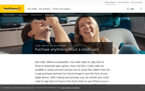 Credit codes for App Store & iTunes | PostFinance