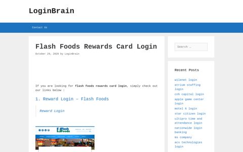Flash Foods Rewards Card - Reward Login - Flash Foods