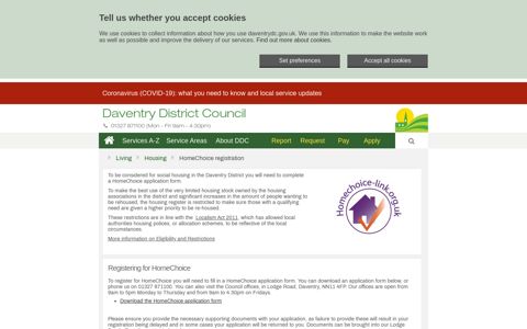 Register with Daventry HomeChoice - Daventry District Council