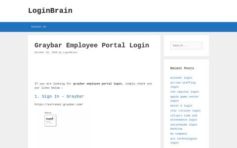 Graybar Employee Portal - Sign In - Graybar - LoginBrain