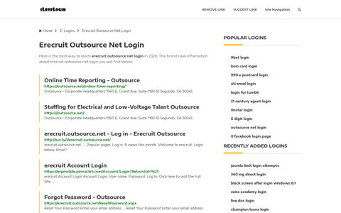 Erecruit Outsource Net Login ❤️ One Click Access - iLoveLogin