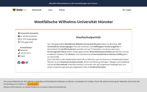 Westfälische Wilhelms-Universität Münster - Studiengänge ...