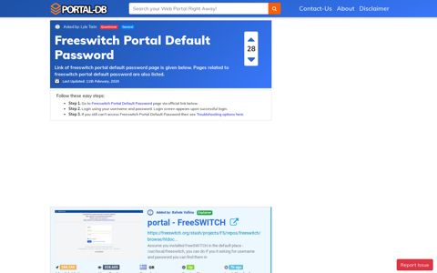 Freeswitch Portal Default Password