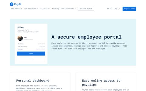 A secure employee portal - PayFit