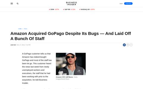 Layoffs Follow Amazon's GoPago Acquisition - Business Insider
