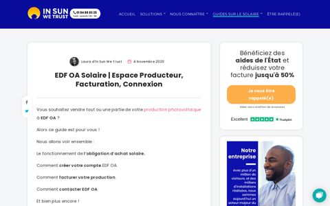 EDF OA Solaire | Espace Producteur, Facturation, Connexion