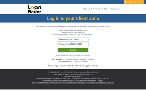 Client Zone Login