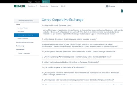 Correo Corporativo Exchange - Telnor