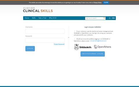 Elsevier Clinical Skills > User Login