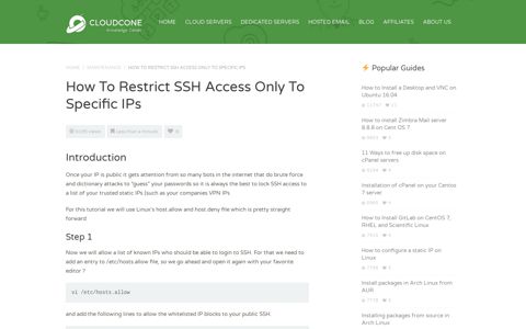 How to restrict SSH access only to specific IPs - Tutorials and ...
