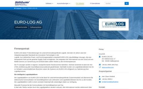 EURO-LOG AG - Hallbergmoos - Softguide