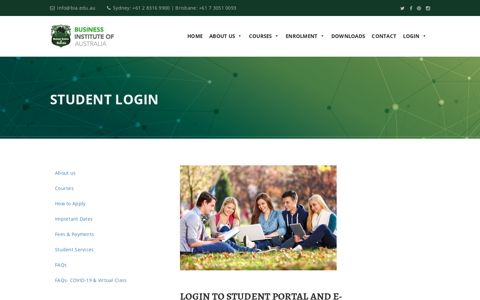 Student Login – Business Institute of Australia