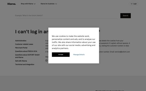 I can't log in any more, what can I do? | Pay now - Klarna