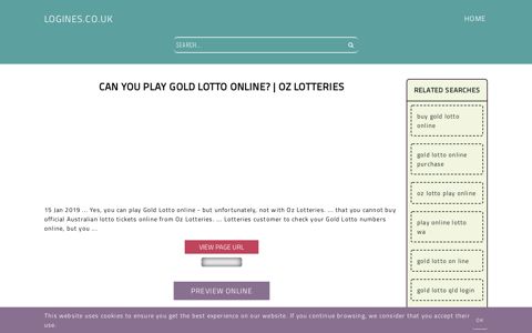 Can You Play Gold Lotto Online? | Oz Lotteries - General ...