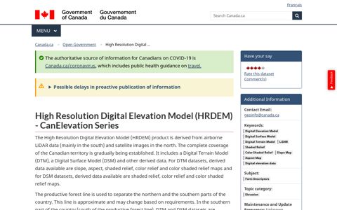 High Resolution Digital Elevation Model (HRDEM ...