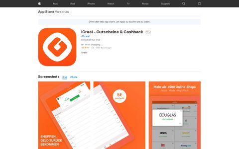 ‎iGraal - Gutscheine & Cashback im App Store