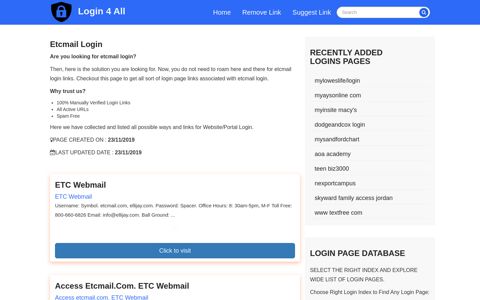 etcmail login - Official Login Page [100% Verified] - Login 4 All