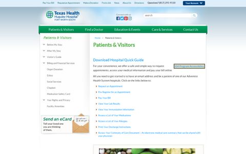 Patients & Visitors - Texas Health Huguley