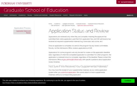 Application Status and Review - Fordham University