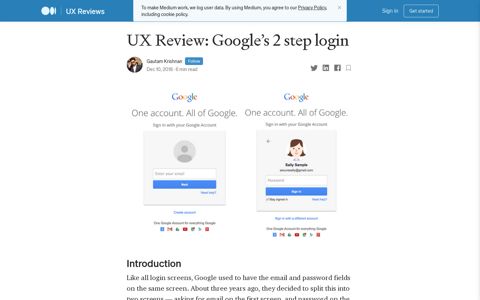 UX Review: Google's 2 step login. An in-depth look at Google ...