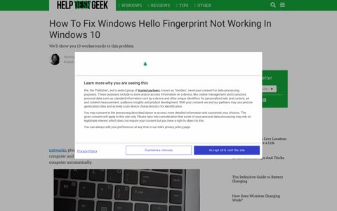 How To Fix Windows Hello Fingerprint Not Working In ...