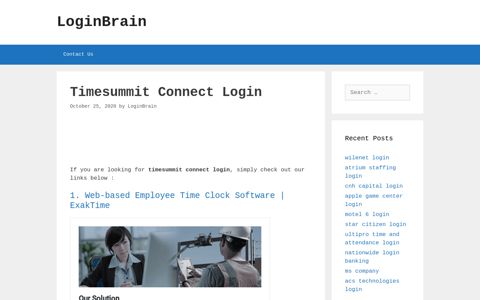 Timesummit Connect | Exaktime - LoginBrain