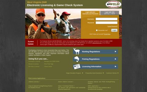 The Official West Virginia DNR - (ELS) Electronic Licensing ...